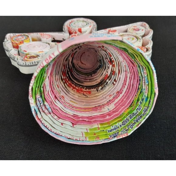 Handcrafted Quilled Angel Tabletop Decor Recycled Paper Figurine Christmas - Picture 6 of 7